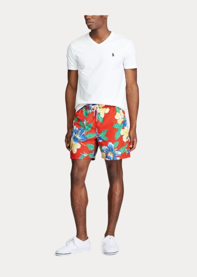 Short de Baño Polo Ralph Lauren Hombre Rojos Multicolor - Traveler Floral - DURYI8625